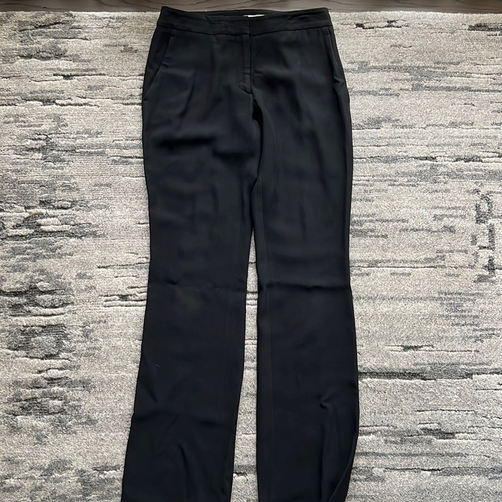 Alexander McQueen Black wool crepe straight leg trouser 36